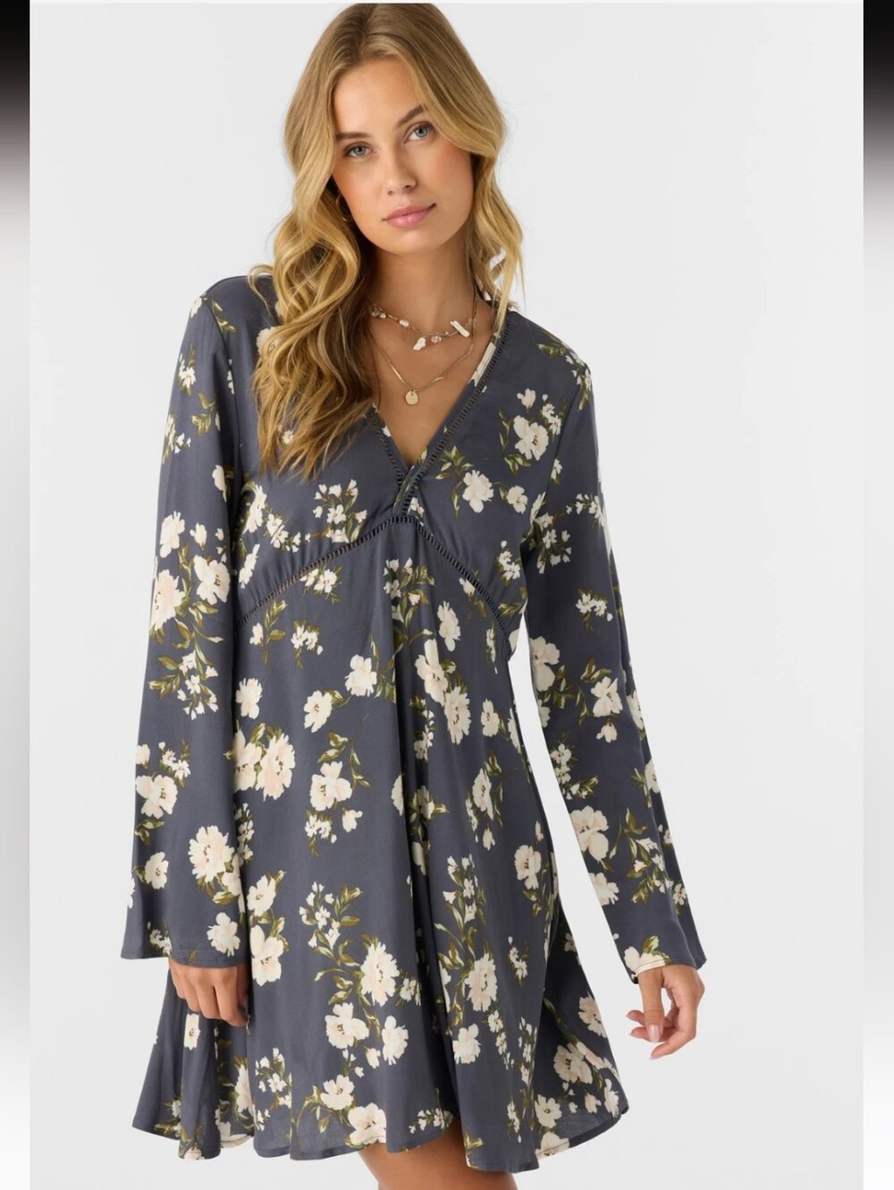 O'Neill Stevie Long Sleeve Mini Dress Size Large